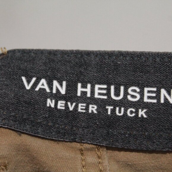 Van Heusen Men Tan Chino Shorts Never Tuck Slim Size 32X30 - Picture 8 of 10